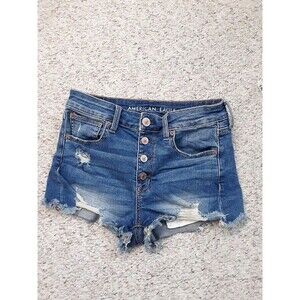 4x2 American Eagle high-rise shortie ripped distressed